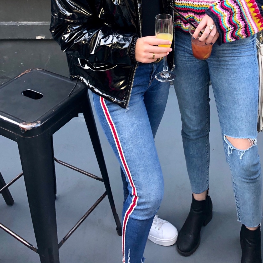 Zara Red Strip Jeans